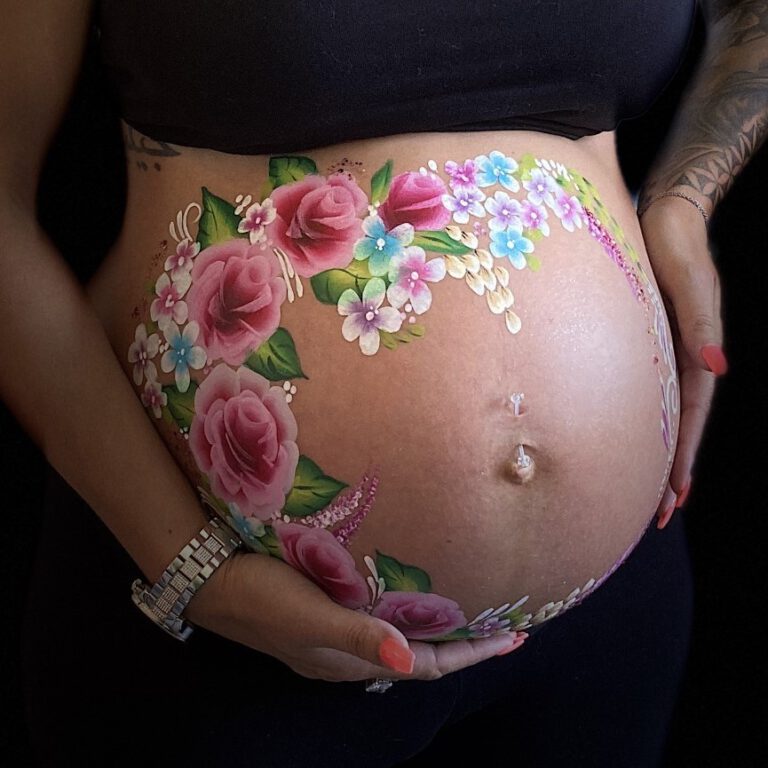 bellypaint bloemen Thuis