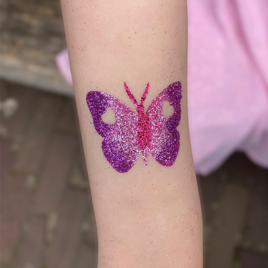 vlinder glitter tattoo Malden